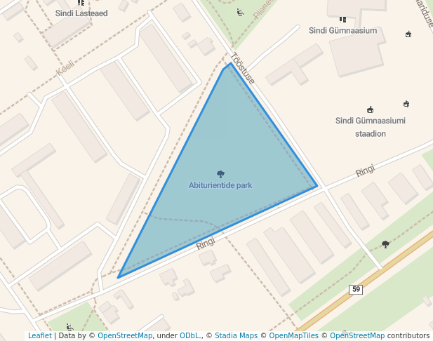 Abiturientide park in Sindi | Map and Routes