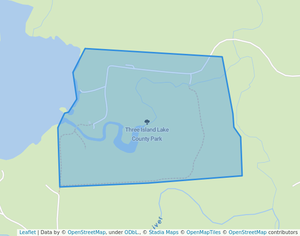 walking in Three Island Lake County Park map in Bemidji