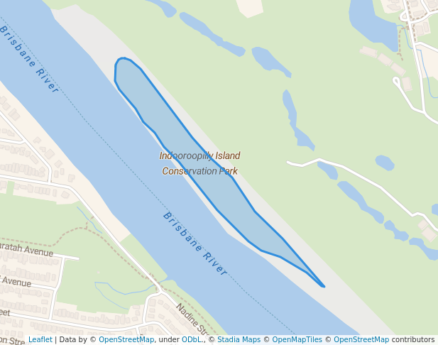 walking in Indooroopilly Island Conservation Park map in Brisbane