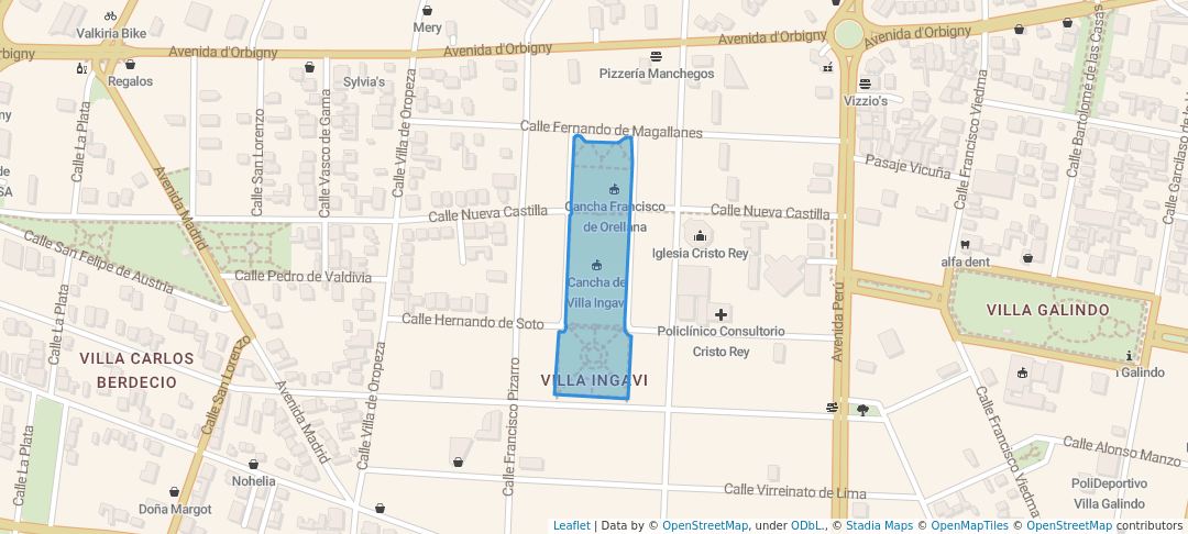 walking in Parque Francisco R. de Orellana map in Cochabamba