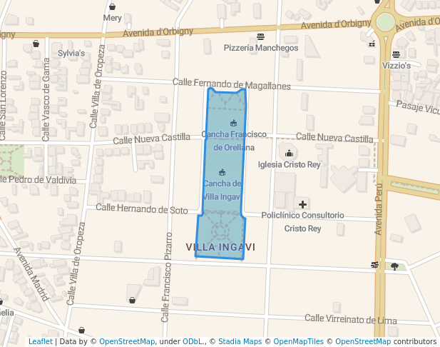 walking in Parque Francisco R. de Orellana map in Cochabamba