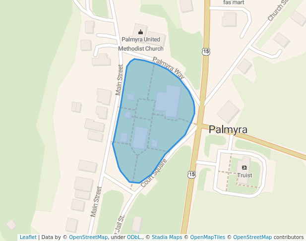 walking in Fluvanna County Courthouse Historic District map in Palmyra