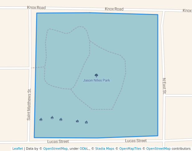 walking in Jason Niles Park map in Kosciusko