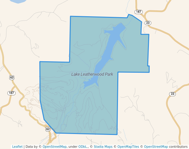 walking in Lake Leatherwood Park map in Eureka Springs