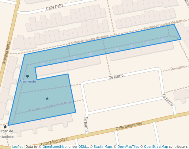 walking in Área verde map in Alborada Jaltenco