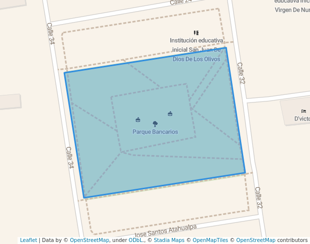 walking in Parque Bancarios map in Los Olivos