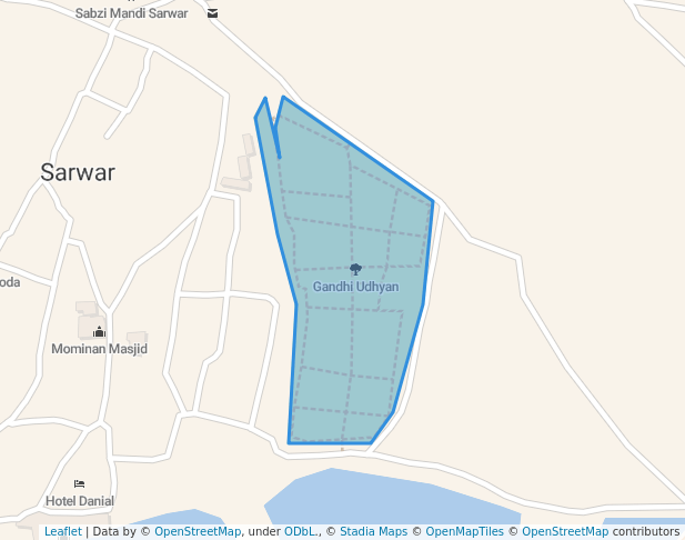 Gandhi Udhyan in Sarwar | Map and Routes