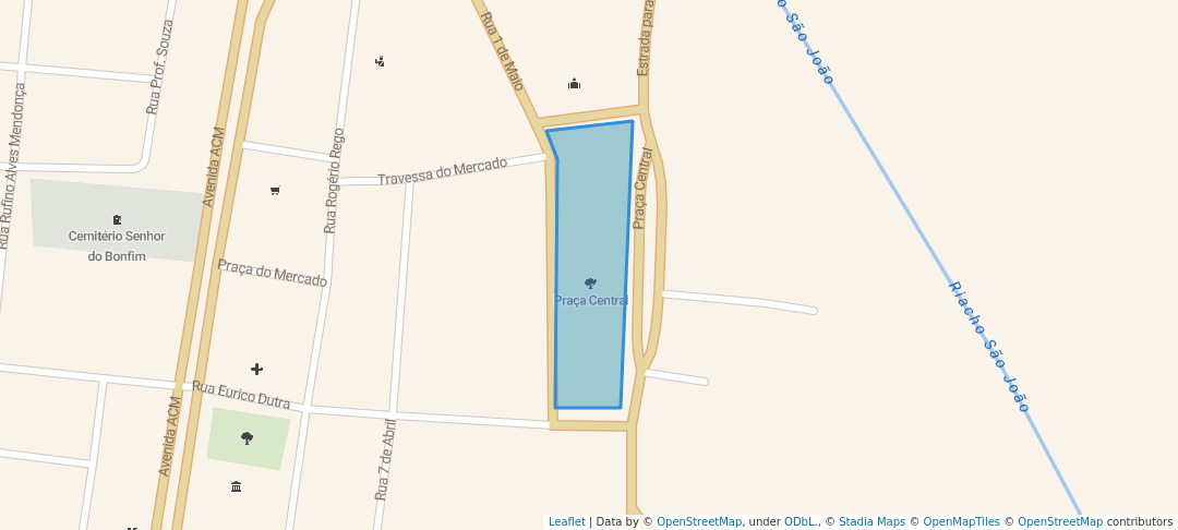 walking in Praça Central map in Baianópolis