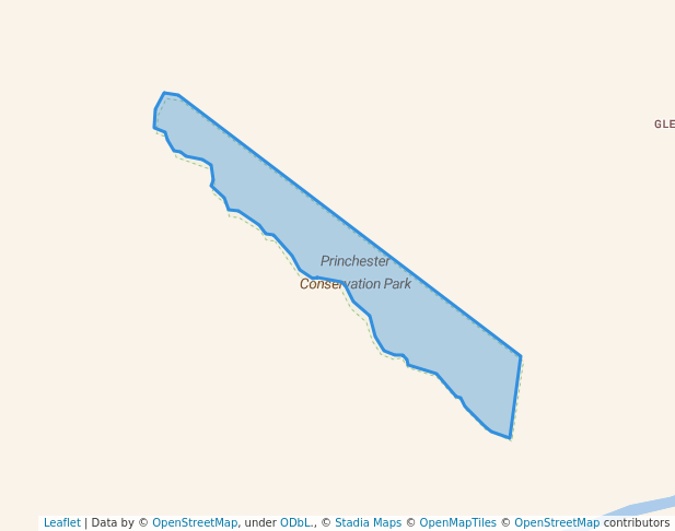 walking in Princhester Conservation Park map in Smoky Creek