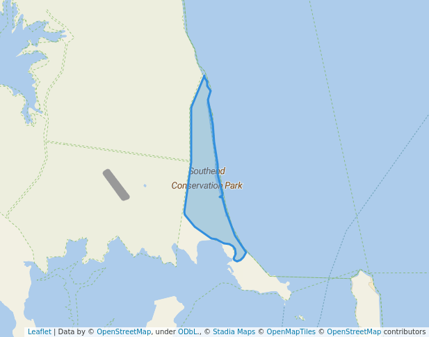 walking in Southend Conservation Park map in Burua