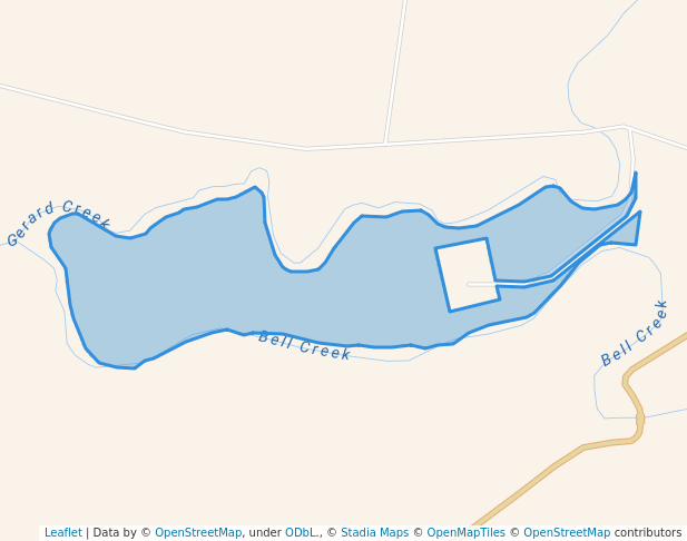 walking in Bell Creek Conservation Park map in Smoky Creek