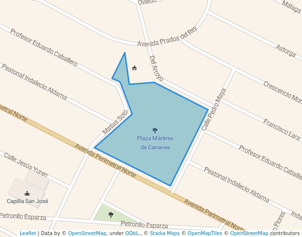 walking in Plaza Mártires de Cananea map in Santa Catarina