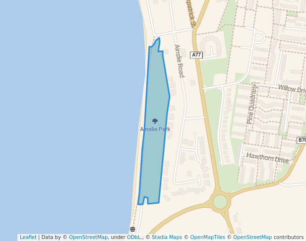 walking in Ainslie Park map in Girvan