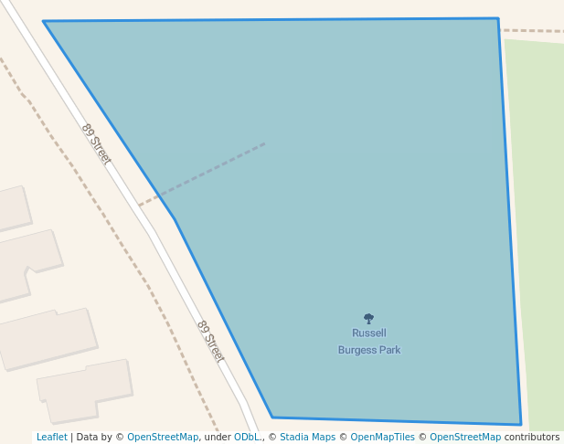 walking in Russell Burgess Park map in Grande Prairie