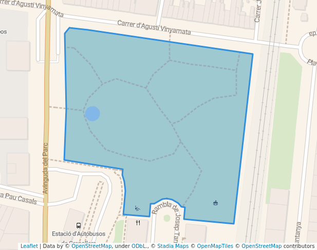 walking in Parc de Torras Villà map in Granollers