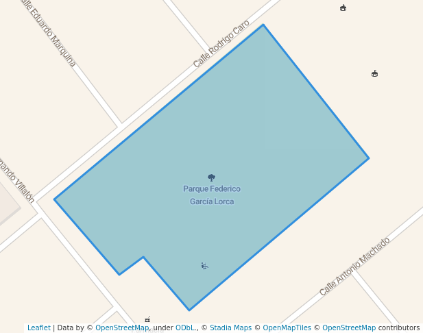 walking in Parque Federico García Lorca map in Dos Hermanas