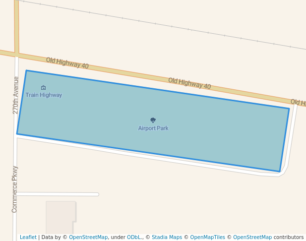 walking in Airport Park map in Hays