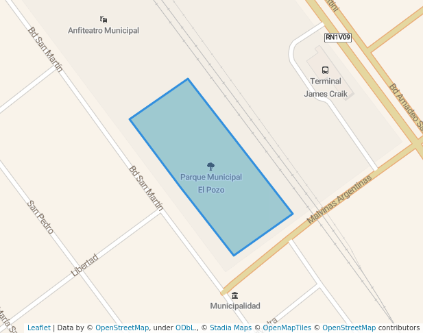 Parque Municipal El Pozo in James Craik | Map and Routes