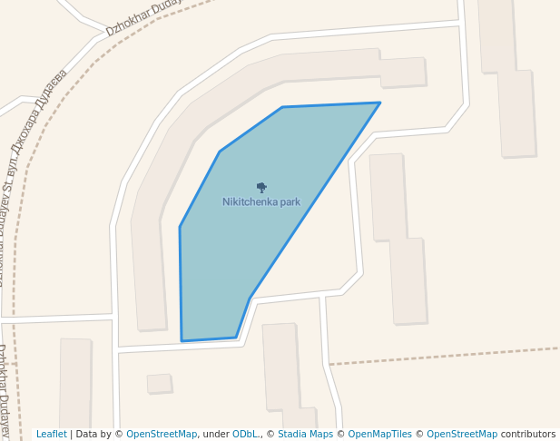 walking in Nikitchenka park map in Poltava