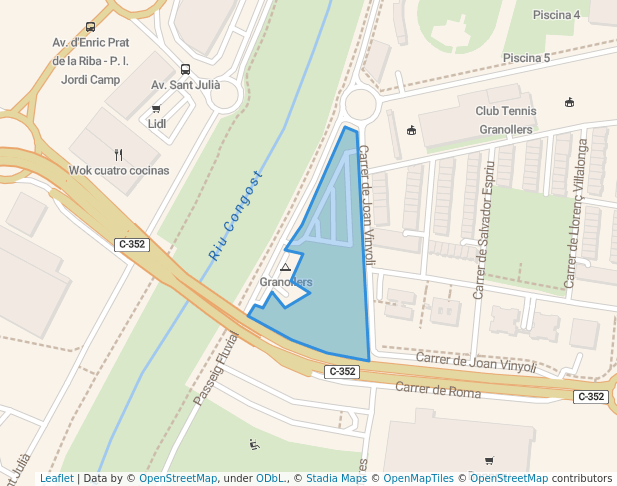 walking in Jardins Joan Vinyoli map in Granollers