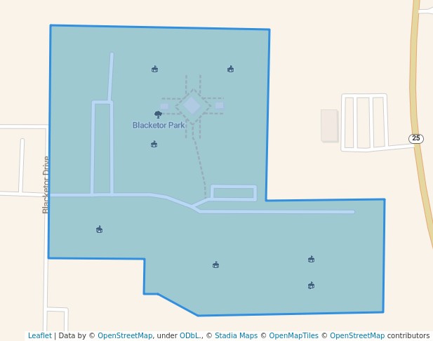 walking in Blacketor Park map in Rochester