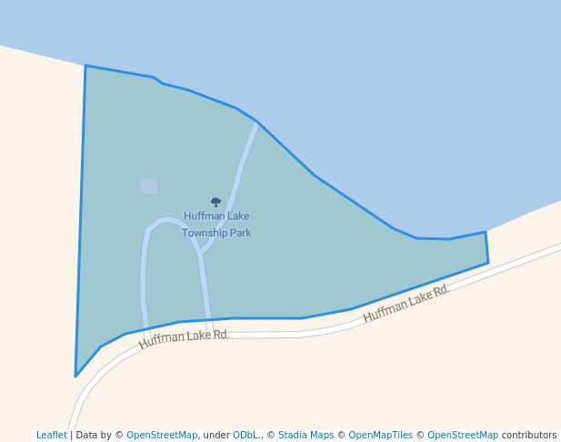 walking in Huffman Lake Township Park map in Vanderbilt