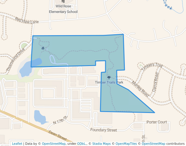 walking in Timber Trails Park map in St. Charles
