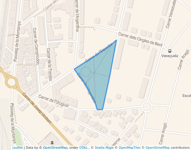 walking in Plaça de la Llacuna map in Granollers
