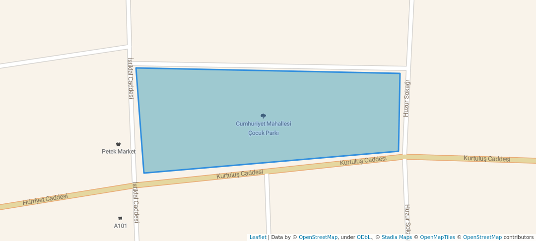 walking in Cumhuriyet Mahallesi Çocuk Parkı map in Güzelçamlı