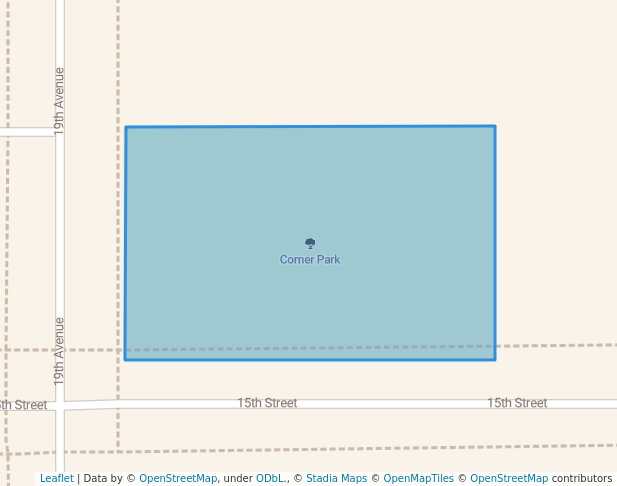 walking in Corner Park map in Rock Valley