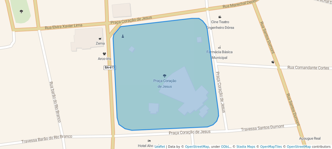 walking in Praça Coração de Jesus map in Caculé