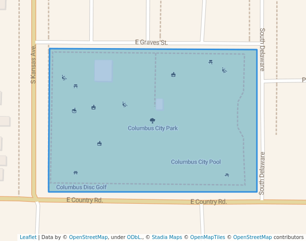walking in Columbus City Park map in Columbus