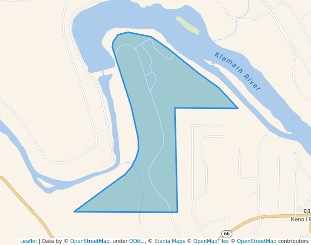 walking in Keno Recreation Area map in Keno
