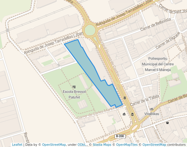walking in Jardins del Canal de la Infanta map in L'Hospitalet de Llobregat