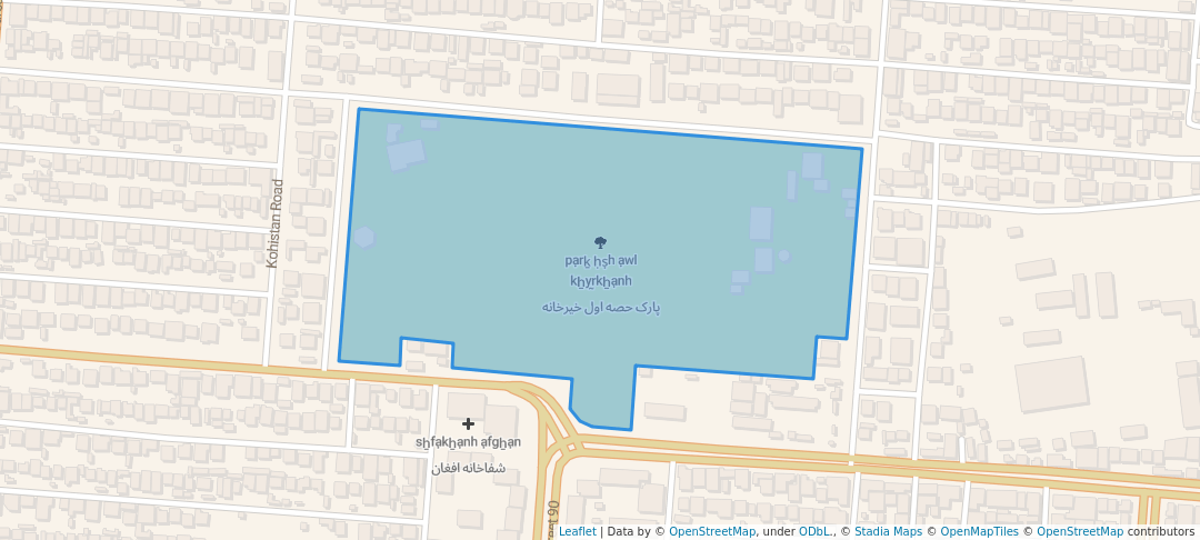 walking in پارک حصه اول خیرخانه map in Kabul