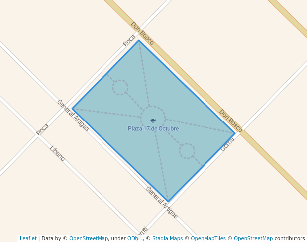 walking in Plaza 17 de Octubre map in Bahía Blanca