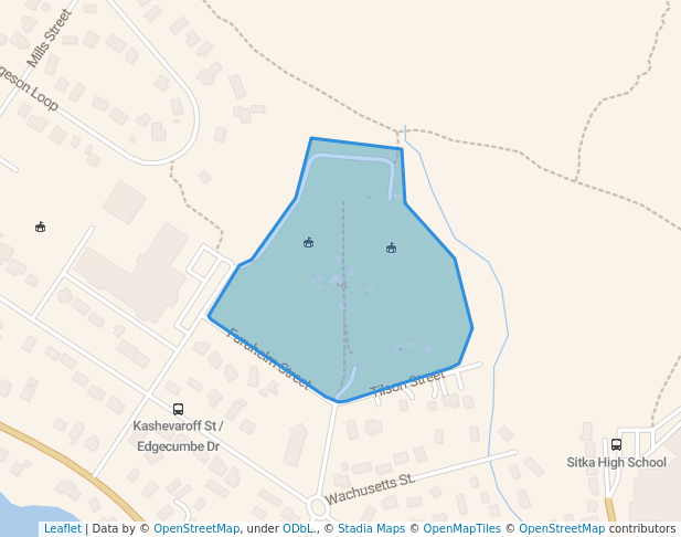 walking in Kimsham Sports Complex map in Sitka