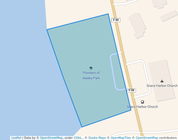 walking in Pioneers of Alaska Park map in Sitka