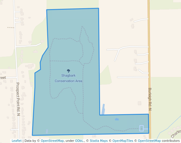 walking in Shagbark Conservation Area map in Fort Erie