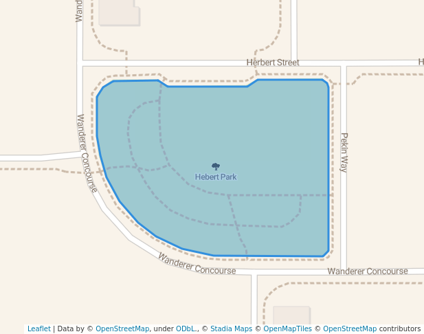 walking in Hebert Park map in Wandina