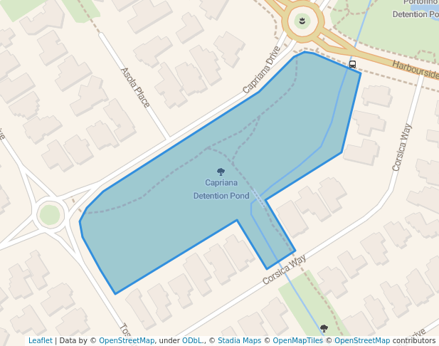 walking in Capriana Detention Pond map in Karaka
