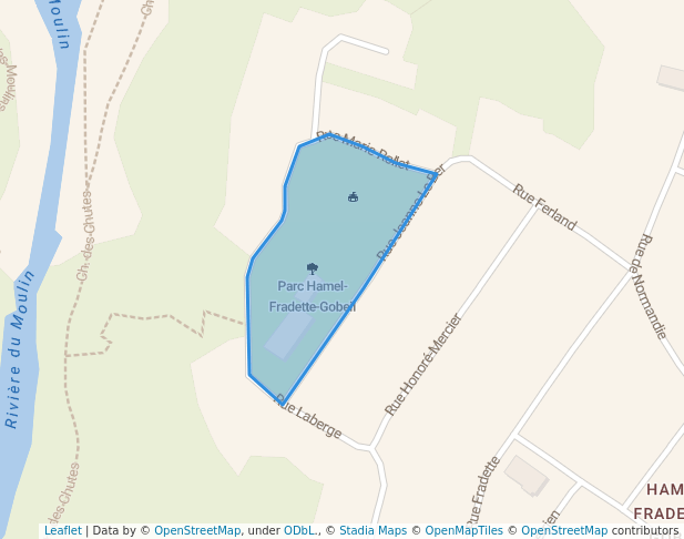 walking in Hamel-Fradette-Gobeil Park map in Saguenay