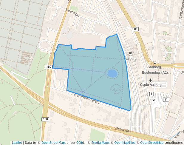 walking in Kildeparken map in Aalborg