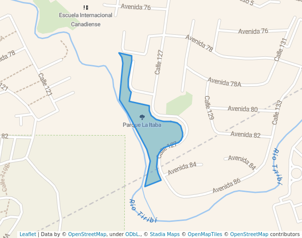 walking in Parque La Itaba map in Curridabat