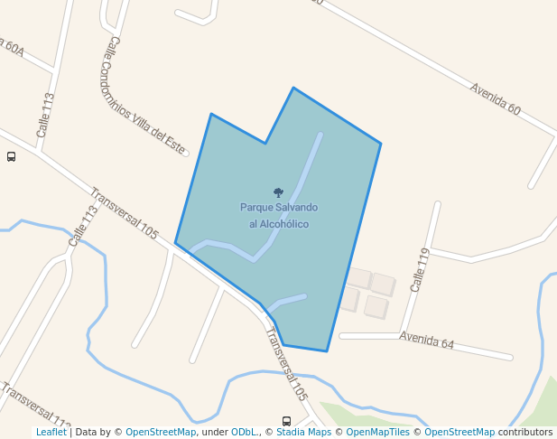 walking in Parque Salvando al Alcohólico map in Curridabat