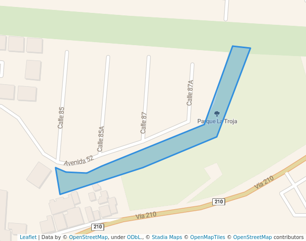 walking in Parque La Troja map in Curridabat