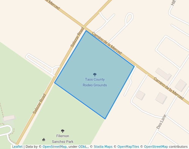 walking in Taos County Rodeo Grounds map in Taos