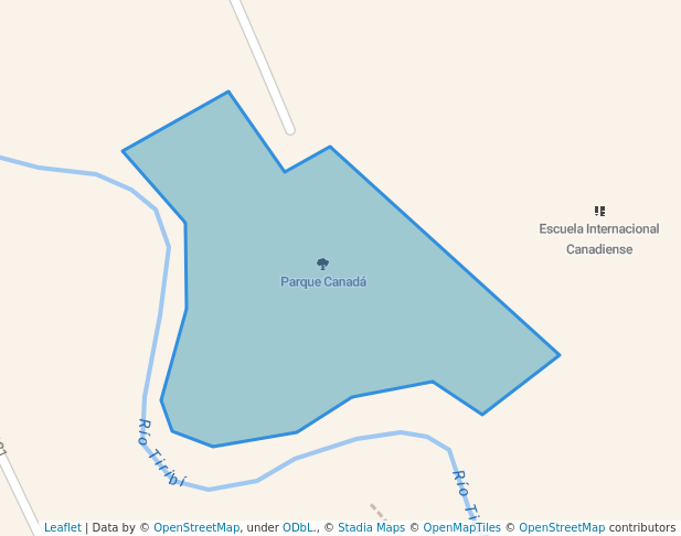 walking in Parque Canadá map in Curridabat