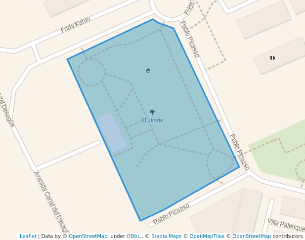 walking in El Jinete map in Ciudad de México