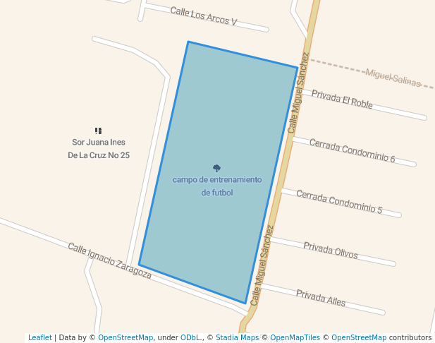 walking in campo de entrenamiento de futbol map in San Pablo de las Salinas